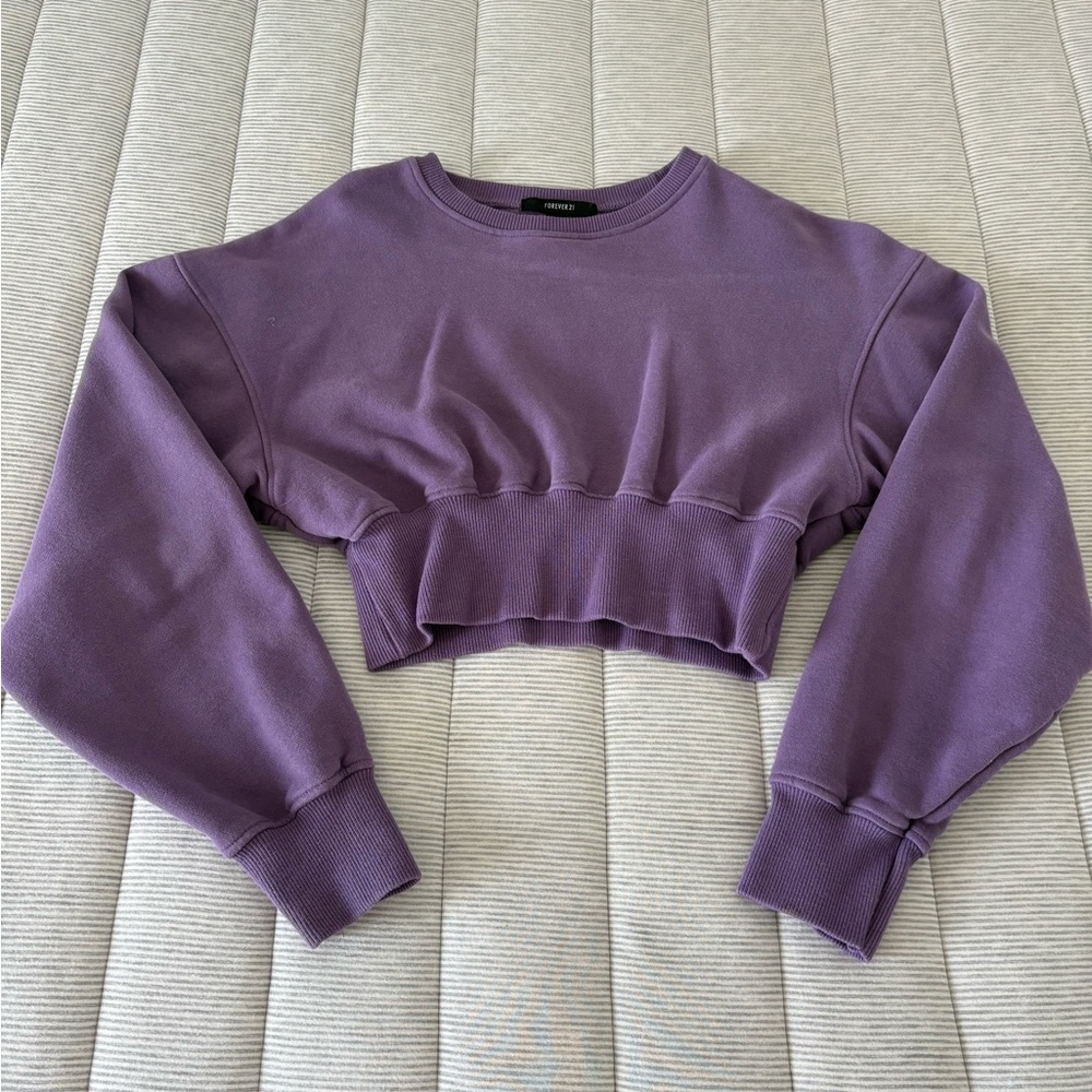 Forever 21 Lavender Cropped Hoodie